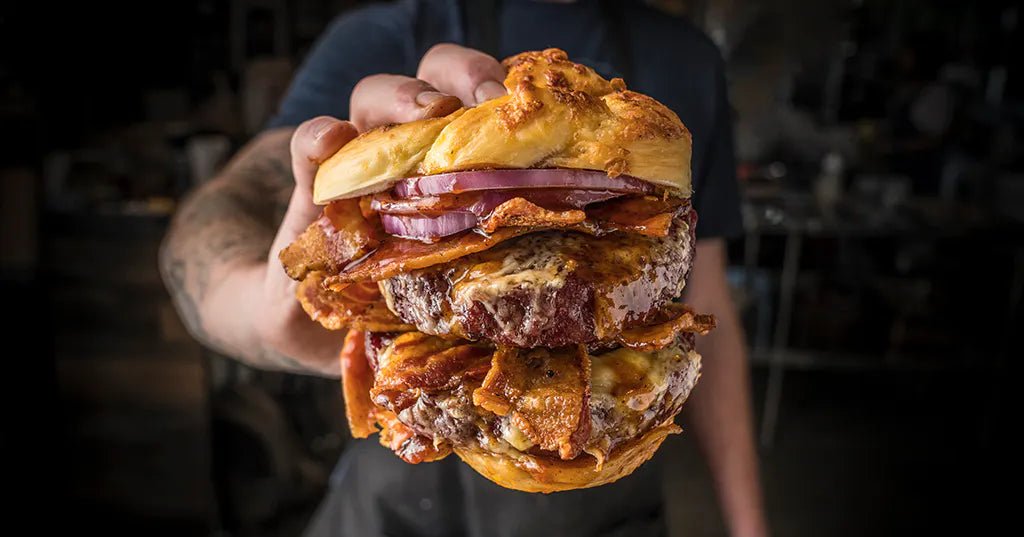 WHISKEY BOURBON BBQ CHEESEBURGER - Fired Up BBQ Supply Co.